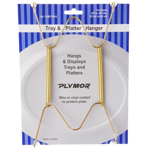 Plymor Gold Finish Wall Mountable Tray and Platter Hanger, 8.25