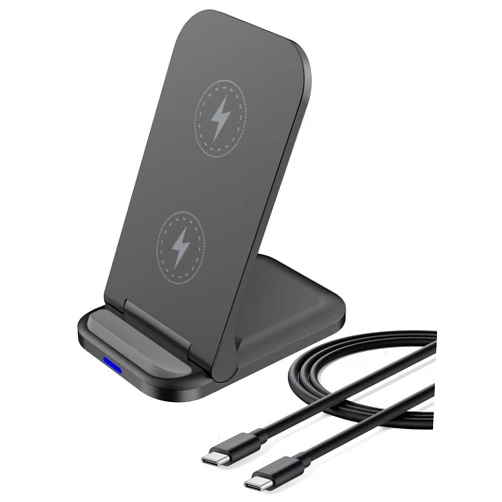 Jahobet Wireless Charger Stand - 15W QI Charger Pad for Samsung Galaxy S24 Ultra, S23, iPhone 15 Pro Max 14 13 12, Google Pixel 8 Pro 8a 7 Cordless Fast Charging Station Soporte cargador inalámbrico Android