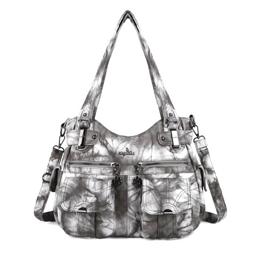 Angel Kiss Purses and Handbags Women Tote Shoulder Top Handle Satchel Hobo Bags Fashion Washed Leather Purse