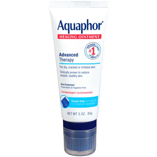 Aquaphor Healing Ointment With Touch-Free Applicator - For Dry, Chapped Skin - 3 oz. Tube