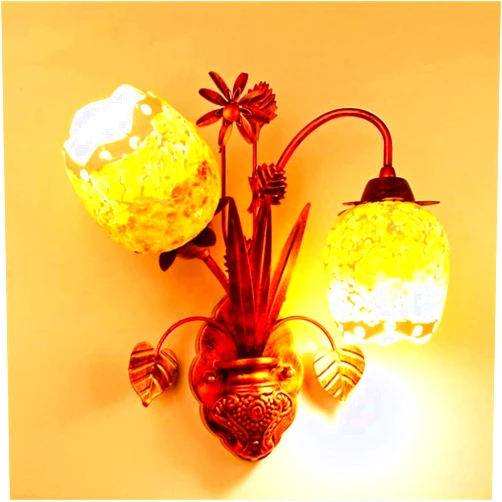 FEHUN American Country Living Room Wall Lamp Creative Personality Bedroom Bedside Lamp European Stair Gear with Switch Lamps (Color : No Switch)