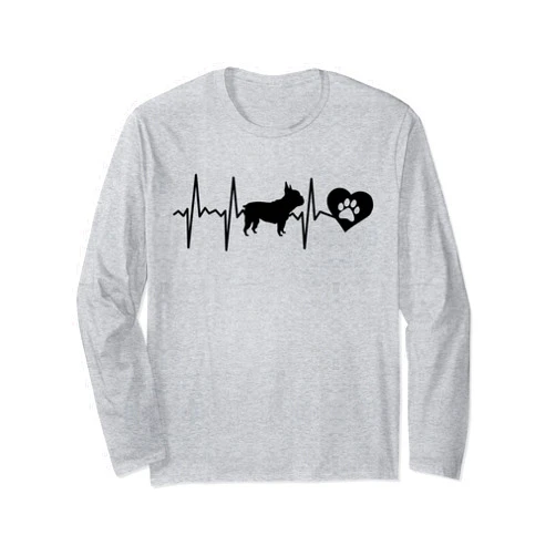 Französische Bulldoggen Geschenkideen Französische Bulldogge Herzschlag Hunderasse Hunde Geschenk Long Sleeve T-Shirt