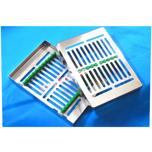 Cynamed New Premium Detachable German Stainless Dental Instrument Autoclave Sterilization Cassette Tray Rack-10 Ins - Green CYNAMED Brand