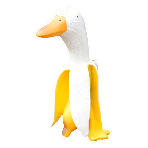 RICEFINE Banana Duck Sculpture, Whimsical Banana Duck Yard Art, Creative Banana Duck Art Statue Garden Yard Outdoor Decor (1 pc)