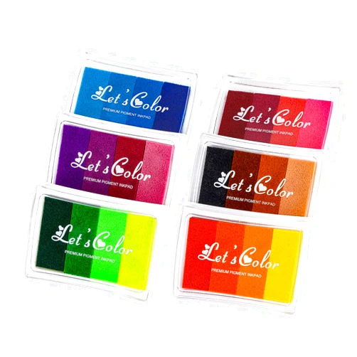 Anyongora Craft Ink Pad, Washable DIY Stamp Ink Pads for Kids, 24 Colors Finger Print Ink Pads for Scrapbooking, Card Making, Painting, Set of 6 Multicolor Rainbow Ink Pads