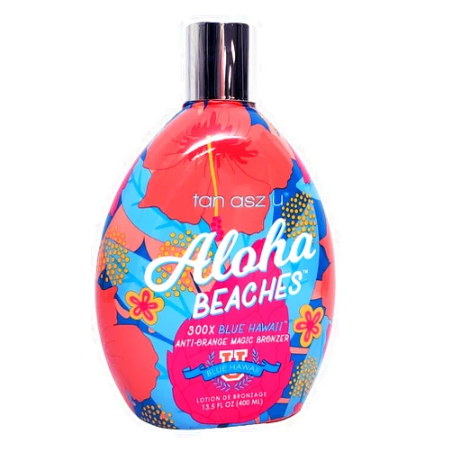 Tan Asz U Aloha Beaches 300X Blue Hawaii Bronzer Tanning Lotion 13.5 oz