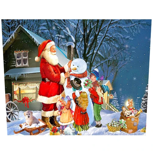 KWYZ 100 Piece Jigsaw Puzzles for Kids - Santa Playing Outside, Puzzle for Kids Ages 4-8, 3-5 Christmas Jigsaw Puzzle Educational Toys for Boys Girls(15 x10 in)