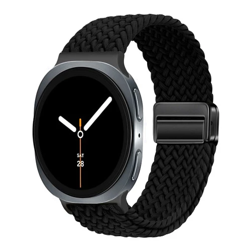 BXUXOHS Braided Magnetic Bands for Samsung Galaxy Watch 8 Band 40mm 44mm/8 Classic 46 mm Women/Men,Elastic Nylon Fabric One Click No Gap Sport Strap for Samsung Galaxy Watch 8 Classic Band 46mm/8 44 mm 40 mm