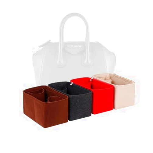 LinerLink Bag Organizer for Givenchy Mini Antigona Bag(21L x 19H x 13D cm)|Handmade Custom Bag Insert|2mm Felt Bag Liner|Women Handbag Shaper (Black, Style C)
