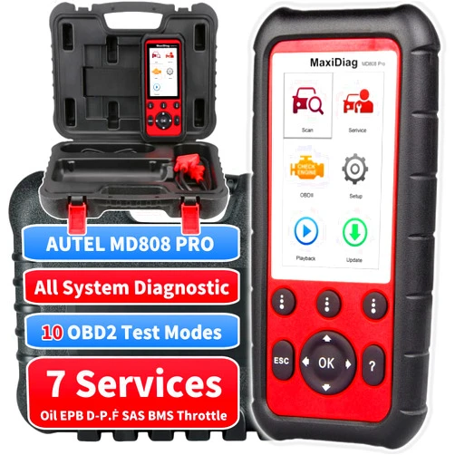 Autel MaxiDiag MD808 Pro OBD2 Scanner, All System Diagnostic Scan Tool, Upgraded of MaxiCheck Pro/MD808/MD806 Pro/MD802, 7 Reset Service Oil/D-F/EPB/SAS/BMS/Throttle, Auto Scan, Lifetime Free Update