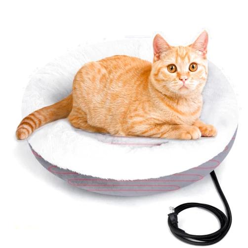 MARUNDA Heated Cats Bed for Indoor Use, Electric Cats Heated Bed Pets Heating Bed for Cats and Small Dogs, Washable Heated Pets Bed with Automatic Heating Pad (20