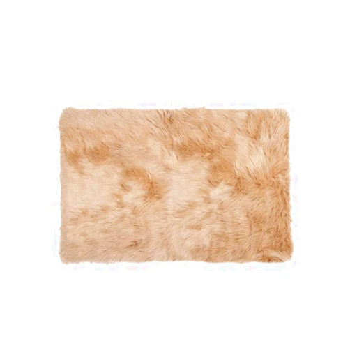 PalaceDesigns 3 x 5 in. Fur Rectangular Rug - Tan