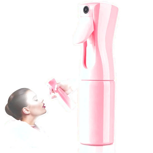 Leaflai Ultra Fine Mist Spray Bottle - Continuous Hair Water Spray Bottle - Mist bottle sprayer for Hair, Home Cleaning, Salons, Gardening, Body Care & More (Pink)