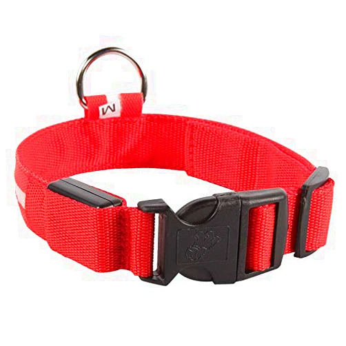A4DOG LED Dog Collar, USB Rechargeable Light Up Pet Collar, Dog Lights for Night Walking, Light Up Dog Collars, Glowing Night Safety Collar Lights Up for Small Medium and Large Size Dogs