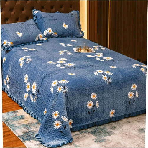 Wsdhswhdhsdsds High-end Bedspread Bed Throws Blankets Milk Velvet Down Cotton Quilt Multifunction Lets 3PCS Set Thicken Keep Warm Bed Sheet with 2 Pillowcases K-Queen:230x250CM+50x70CMx2 (A Queen:230x250CM+50x70CMx