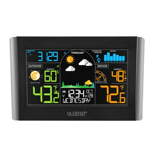 La Crosse Technology S77925-INT Wireless Color Weather Station, Black