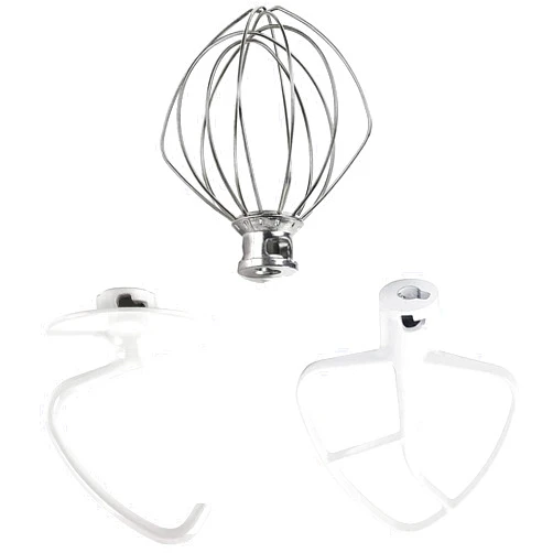 TOMOON Stand Mixer Attachments 3-Piece Kit -Replace for Kitchen aid Accessories K45WW Wire Whip/ K45DH Dough Hook /K45B Coated Flat Blade Paddle with Scraper l Stainless Steel