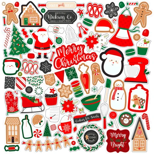 Echo Park Paper Company A Gingerbread Christmas Element Sticker