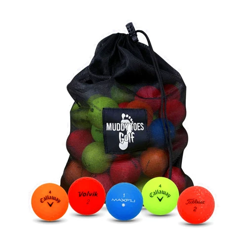 Muddy Toes Golf Balls 48 Matte Colored Mix - Good Condition - Ready to Play (RTP) - Recycled Used Golf Balls