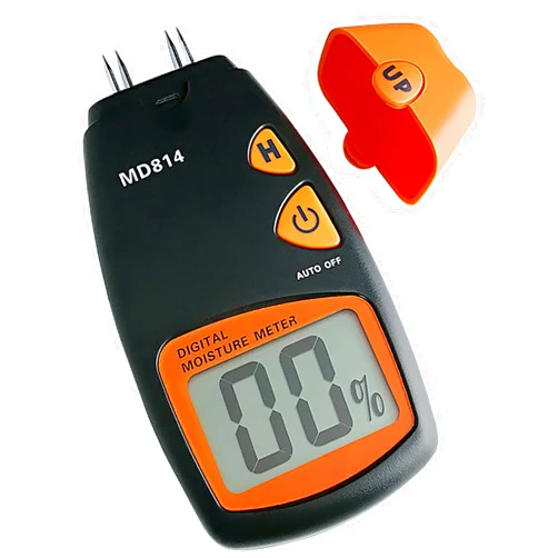 AMTAST Digital MD814 Wood Moisture Meter Tester, 4 Pins Wood Trees Bamboos Moisture Detector with LCD Display, Measure Range 5% - 40%