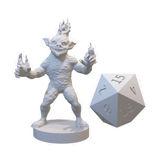 Handmade Elemental Miniatures for DND Pathfinder RPG Unpainted Resin 28mm-32mm 3D Printed Medium or Large (Small Magmin (Pack of 5))