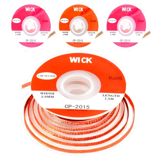 Asofelk 4-Pack Desoldering Wick Solder Wick Braid with Flux No-Clean Electronic, 2.0/2.5mm Desoldering Wick & Soldering Wick For Solder Remover, Desoldering Braid Wire Roll (Total 20ft)