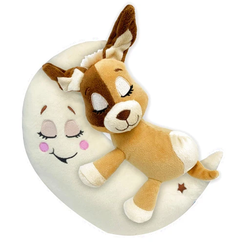 Lullabrites Happy Nappers Lullabrites Moon Pet - Dog - Brown & Tan - Light & Sounds Plush, Sleeping Animal, Plays Lullabies, Color Changing, Day-Night Toy, Kids