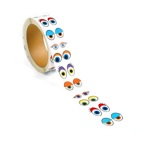 Colorations Colorful Eye Stickers, Roll of 2,000, Fun Eye Stickers for Crafts and Art Projects, Peel & Stick Eyes for Kids to Decorate their Crafts, Sticker Eyes in Assorted Shapes and Colors