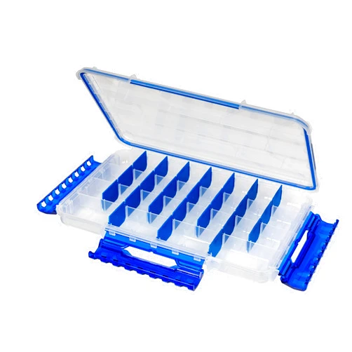 Flambeau Outdoors Fully Divided Slim Waterproof Ultimate Tuff Tainer | 28 Compartments, Removable Zerust Anti-Corrosion Dividers, Tackle Storage Customization, 14