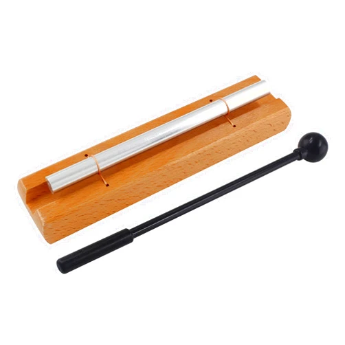Kyuionty Solo Hand Chime, Wood Meditation Chime Bell Percussion Instrument with Black Mallet for Teachers' Classroom Management, Yoga