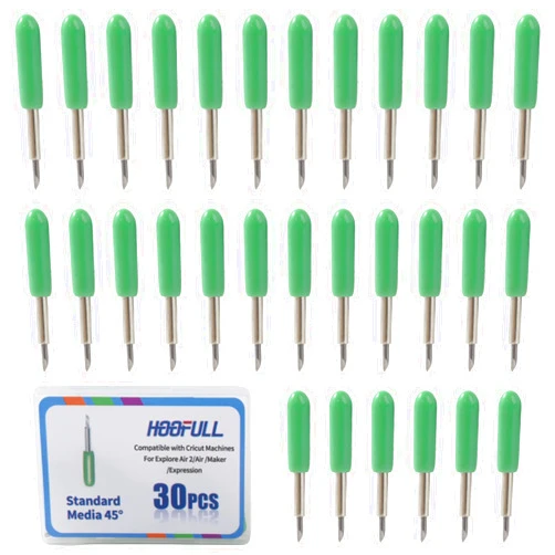 HOOFULL 30 PCS 45 Degree Replacement plotter blades Compatible with Cricut Machines for Explore Air/Maker/Expression, Include 30 PCS Standard Blades