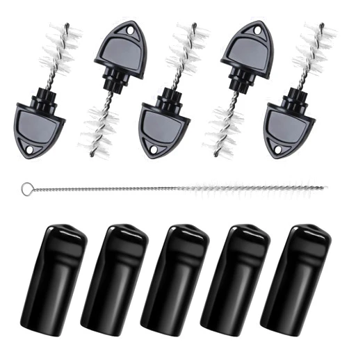 Dbgogo Beer Tap Plug Brush Beer Faucet Cap, 5pcs Beer Tap Plugs & 5pcs Rubber Draft Beer Faucet Covers & 1pcs Long Cleaning Draft Beer Plugs Tap Brush for Most Standard American Beer Faucets