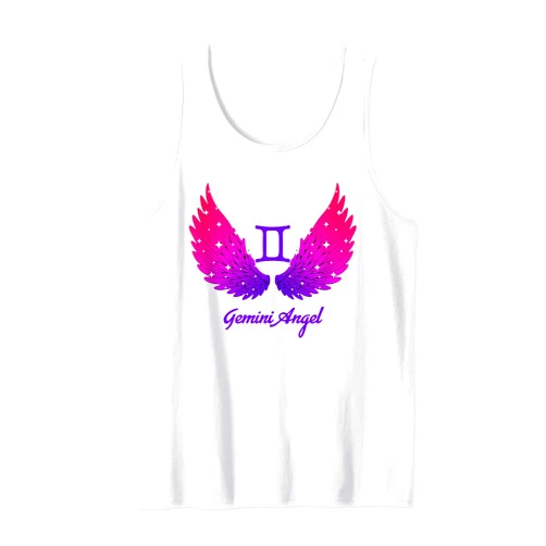 Angel Wings for Angel Gemini Zodiac Sign Gemini Angel Zodiac Sign with Angel Wings Gemini for Women Tank Top