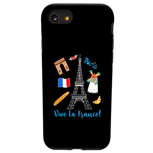 Französische Geschenke & Andenken Paris Skyline iPhone SE (2020) / 7 / 8 Paris Souvenir Eiffel Tower France Vive La France Case
