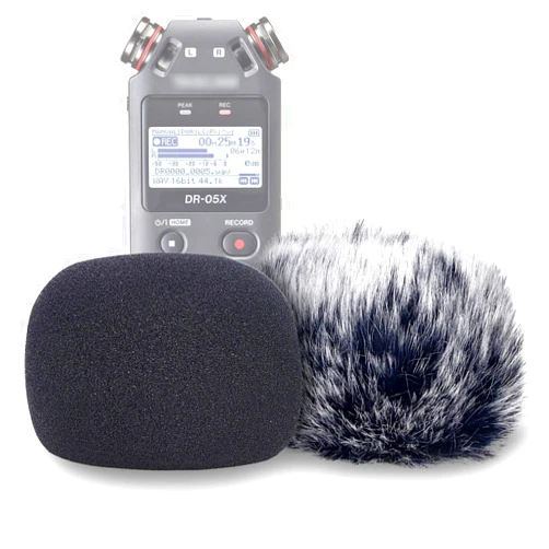 YOUSHARES DR05X Windscreen Muff and Foam Compatible with Tascam DR-05X DR-05 Mic Recorders, DR05X Indoor Outdoor Microphone Wind Screen (2 PACK)