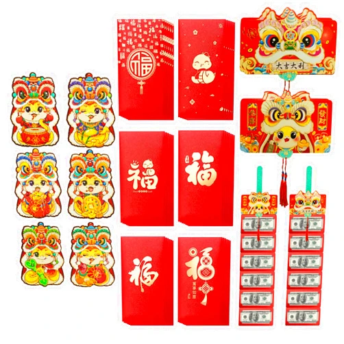 MARCSONNIA 46PCS 2025 Chinese New Year Red Envelopes, Chinese Hong Bao, Fortune Red Luck Money Envelopes. Suitable for Chinese New Year, Lunar New Year, Wedding, Birthday venue,Red Packet Cash Envelope