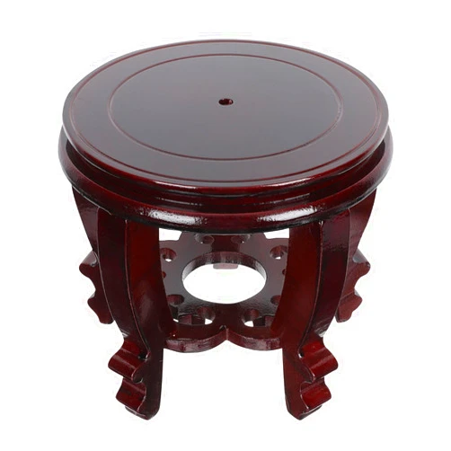 DOITOOL Large Plant Stool Wood Planter Stand Round Wooden Fish Tank Stand Oriental Style Indoor Plant Stand Wooden Display Base