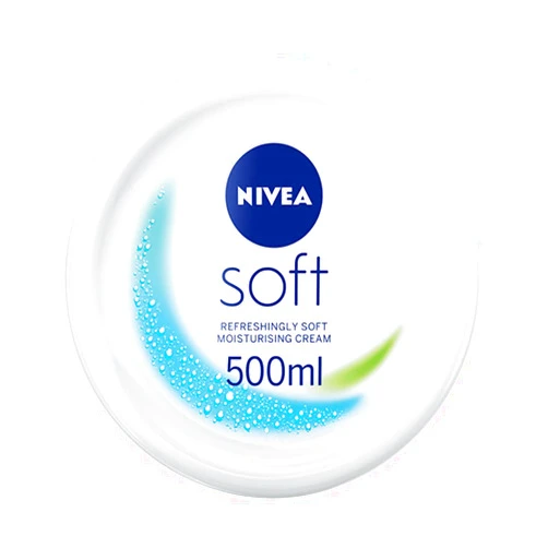 NIVEA Soft (500ml), A Moisturising Cream for Face, Body and Hands with Vitamin E and Jojoba Oil, Hand Cream Moisturises Deeply, All-Purpose Day Cream