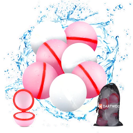 Dartwood Reusable Water Balloons - Magnetic, Self-Sealing, Reusable Water Balloons for Kids (12 Pack)