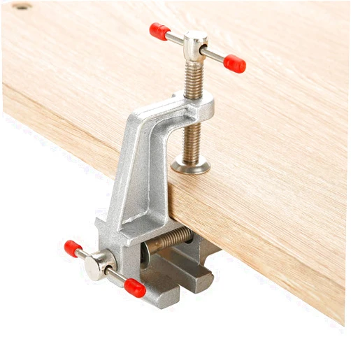 AYNEFY Mini Work Bench Vise,Aluminum Alloy Adjustable Jaw Small Hobby Table Bench Vise Woodworking Table Clamp Jewelry Bench Clamp Vice Mini Jeweler Table Clamp Repair Tool