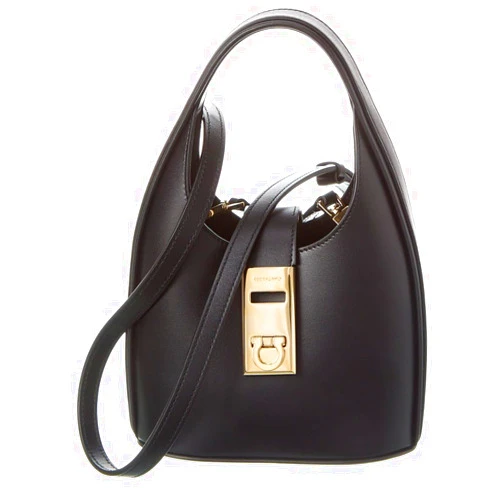 Salvatore Ferragamo Ferragamo Gancini Buckle Leather Hobo Bag