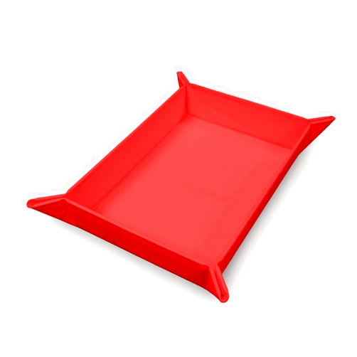 Ultra PRO - Vivid Magnetic Folding Dice Tray, Portable Compact Tabletop RPG Gaming Tool Accessory Durable Leatherette Foldable Dice Holder Mat - Red