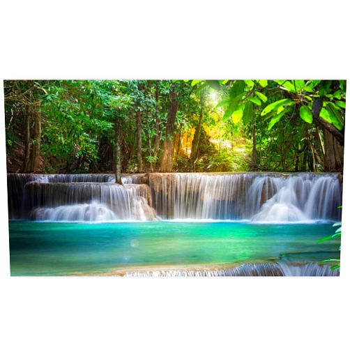 artgeist Wall Mural Waterfall 193x110 in - XXL Peel and Stick Self-Adhesive Foil Wall Mural Removable Sticker Premium Print Picture Image Design Home Decor Nature Forest Tree Tropical c-B-10080-a-a