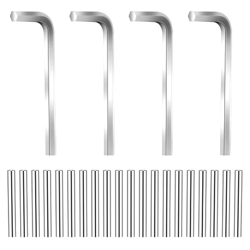 Sliverdew Spring Hinge Tension Pin Replacement Kit, Includes 20 Stainless Steel Shelf Pins and 4 Pieces Hex Wrenches, Metal Dowel Pegs Shelf Support Pins Kit for Automatic Closing of Door Hinges on Garage Doors