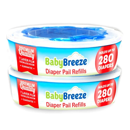 BabyBreeze Diaper Pail Refill Bags Compatible with Playtex Diaper Genie Diaper Disposal System - 560 Count (2 Pack) – by BabyBreeze