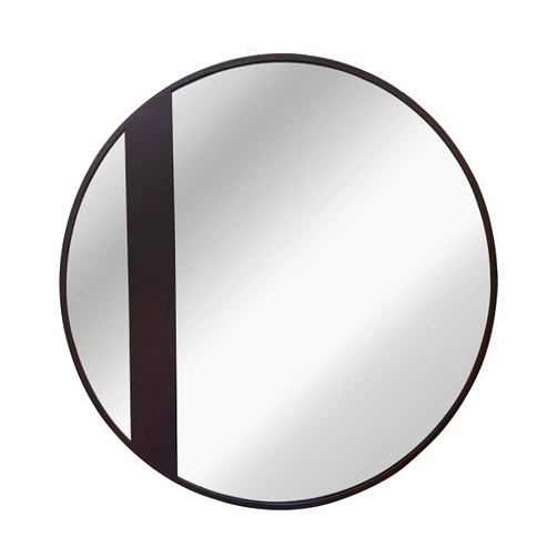 CHLOE'S Reflection Black Finish Round Framed Wall Mirror 30