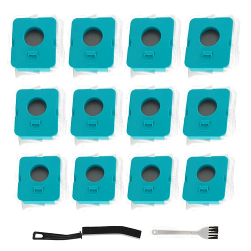 CALIDAKA 12 Pcs VCA-ADB95 Clean Station Dust Bag Compatible with The VCA-ADB95 Jet Cordless Stick Vacuum, With 1Pc Crevice Brush, Practical Professional Replacement Dust Bag(White)