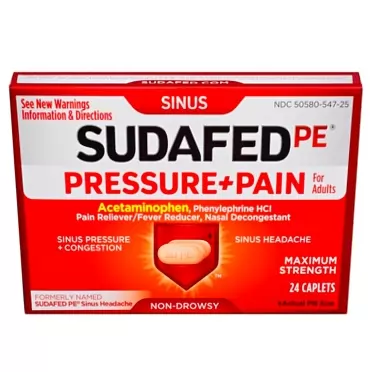 SUDAFED PE Pressure + Pain Maximum Strength Caplets for Adults 24 ea (Pack of 4) 24 Count (Pack of 4)