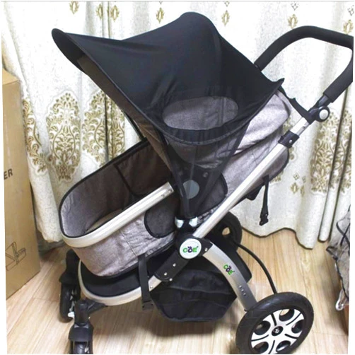 Clobeau Baby Stroller Sun Shade Sun Protection Pram for Strollers Car Pushchair Buggy Sunshade Parasol Sun Rain Canopy Cover Protection Stroller Accessories Awning Anti-UV Umbrella Sun Shade (Black2023)