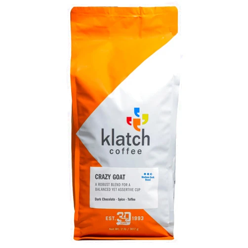 Klatch Coffee Crazy Goat Blend Medium-Dark Roast, 2 Pounds, Whole Bean